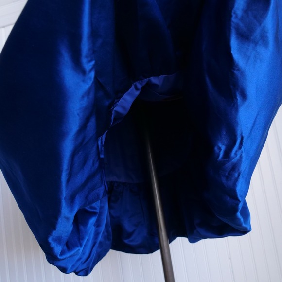 AMAZING 90s William Pearson cobalt blue satin bubble hem cocktail dress - Picture 6 of 8
